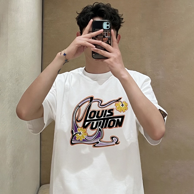 lv louis vuitton art nouveau logo t-shirt